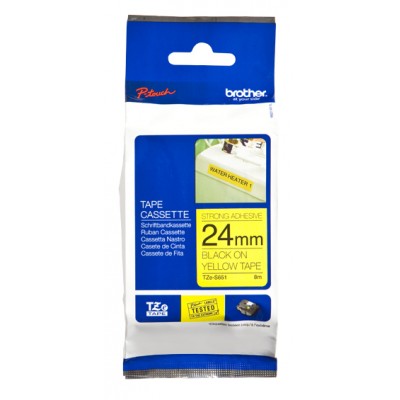 Brother TZES651 Ruban Noir/Jaune 24 mm