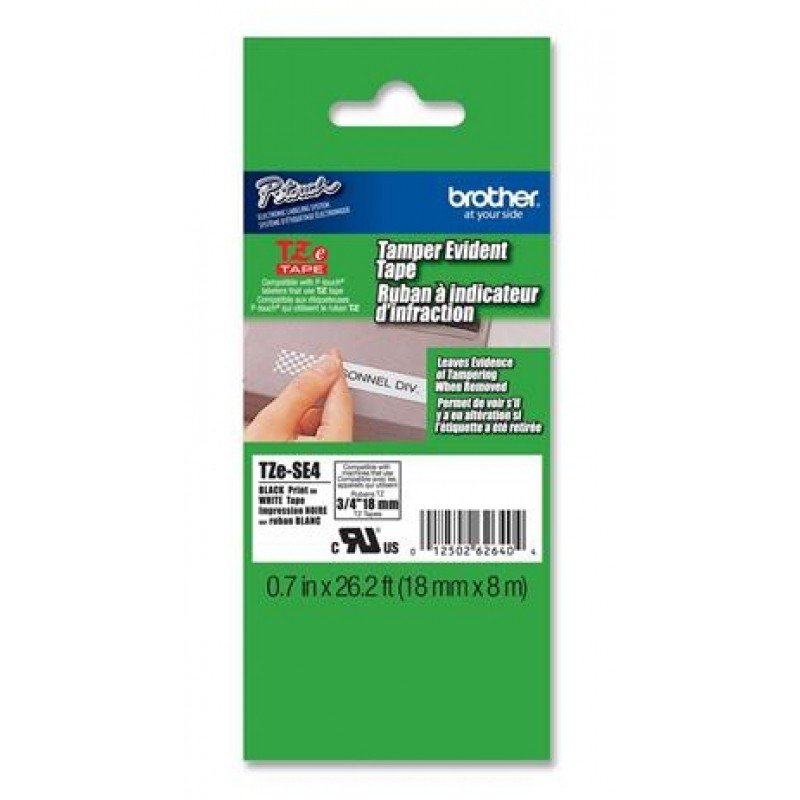 Brohter TZESE4 Ruban 18 mm Noir / blanc